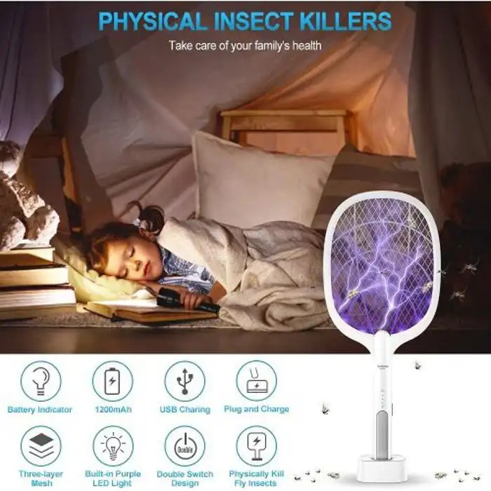 Raquette Anti-Moustiques 3 en 1 - Photocatalyseur USB