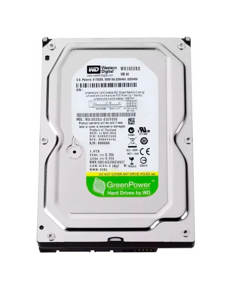 DISQUE DUR BUREAU 3.5 1TB HDD WESTERN DIGITAL SATA REMIS A NEUF (HD1TNVP)