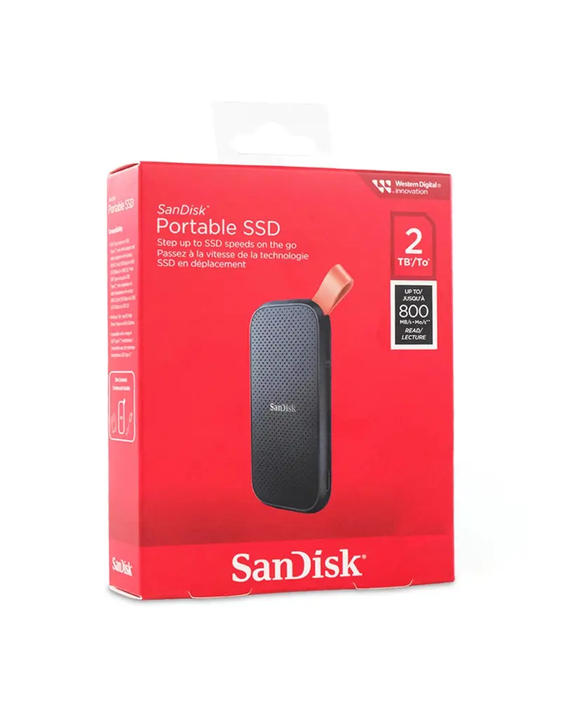 Disque dur portable SSD SanDisk 2TB USB Gen 3.2 (SDSSDE30-2T00-G26)