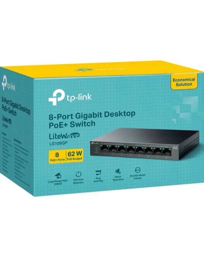 Switch Tplink 8 Port Gigabit Avec PoE+ 8 ports (LS108GP)