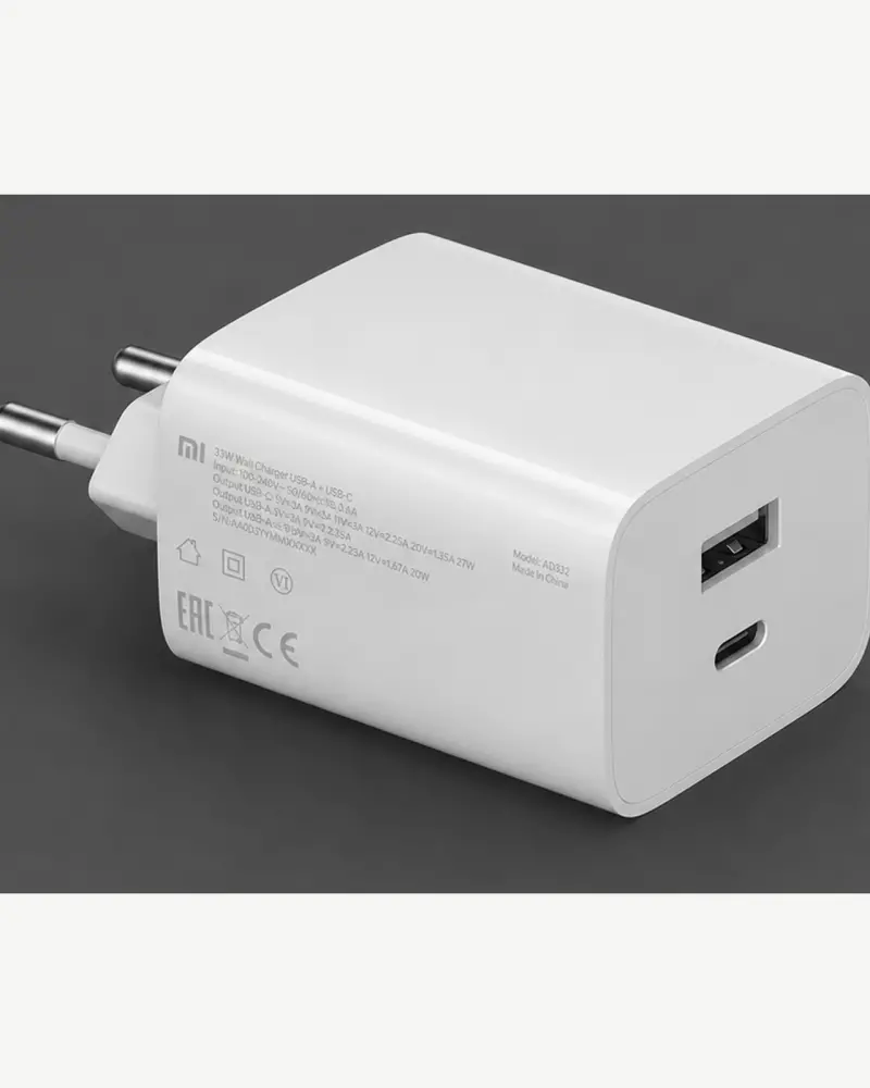 Mi 33W Wall Charger USB‑C + USB‑A EU